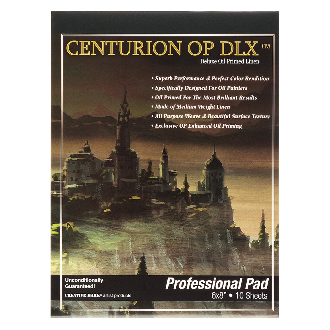 Centurion Deluxe Oil Primed Linen Pad 6"x8" 10 Sheets Per Pad –11 oz. No Bleed Pages, Lightweight, Easy To Travel Canvas Pad for Plein Air Painting